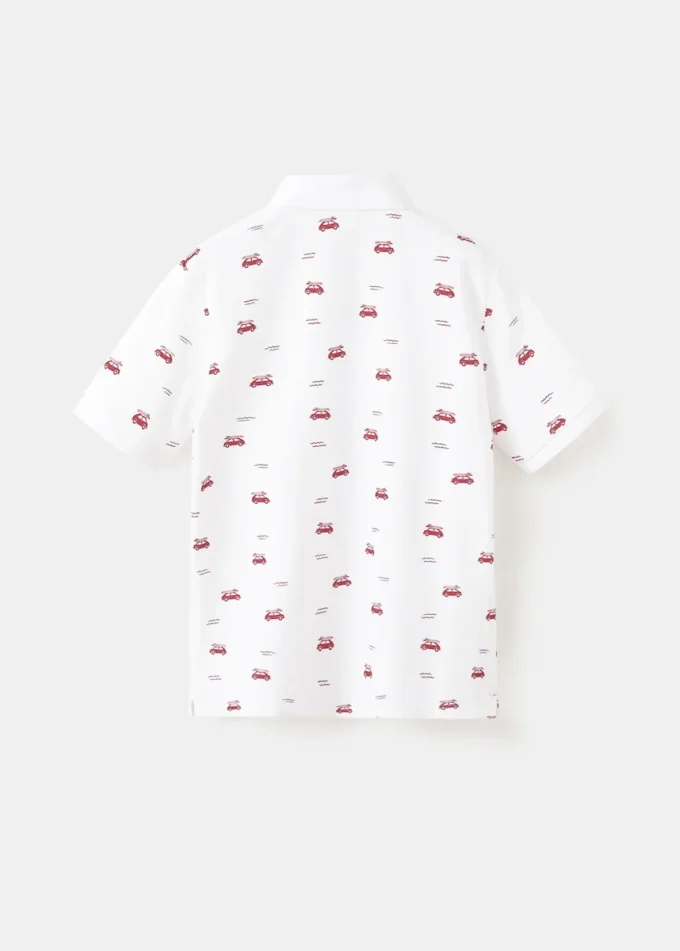 Bedrucktes Baumwoll-Poloshirt