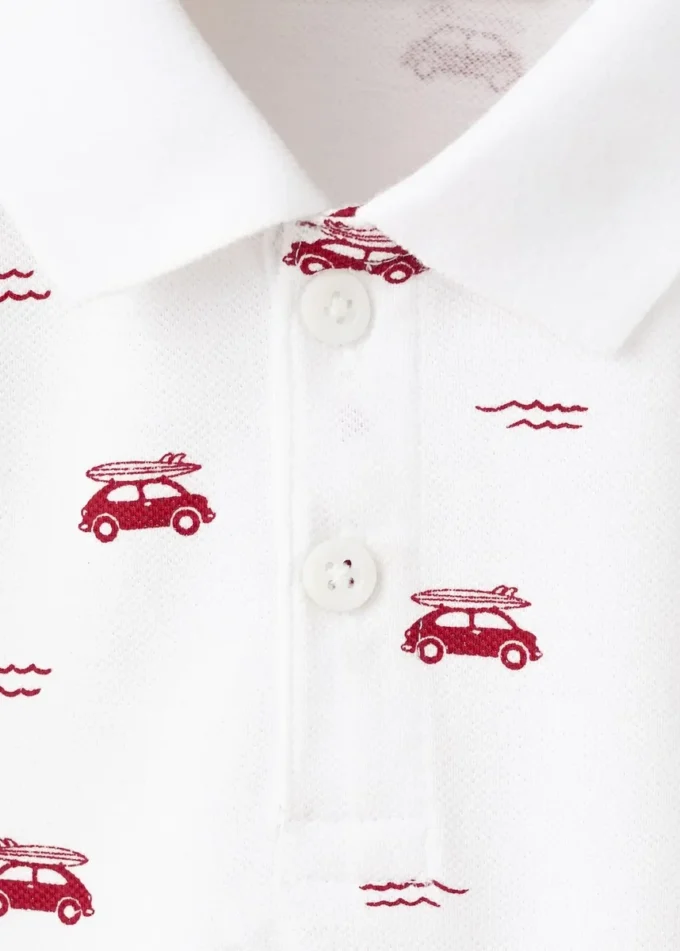 Bedrucktes Baumwoll-Poloshirt