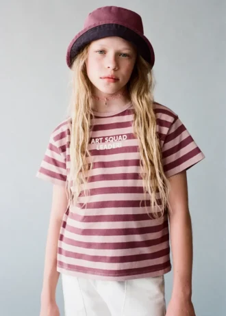 Bedrucktes gestreiftes T-Shirt