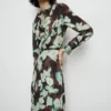 Bedrucktes Hemdkleid mit Gürtel