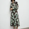 Bedrucktes Hemdkleid mit Gürtel