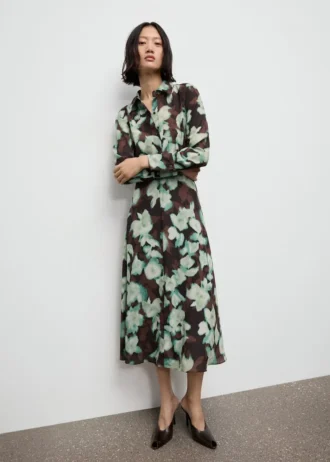 Bedrucktes Hemdkleid mit Gürtel