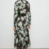 Bedrucktes Hemdkleid mit Gürtel