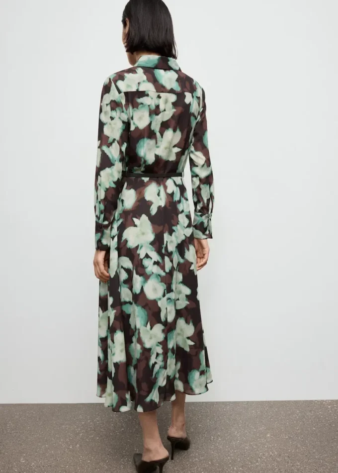 Bedrucktes Hemdkleid mit Gürtel