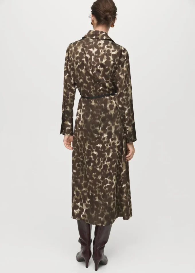 Bedrucktes Hemdkleid mit Gürtel