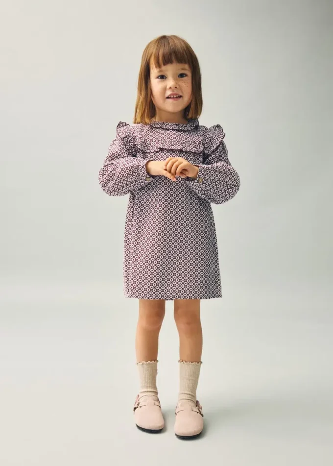 Bedrucktes Kleid mit Rüschen Bedrucktes Kleid mit Rüschen