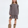 Bedrucktes Kleid mit Rüschen Bedrucktes Kleid mit Rüschen