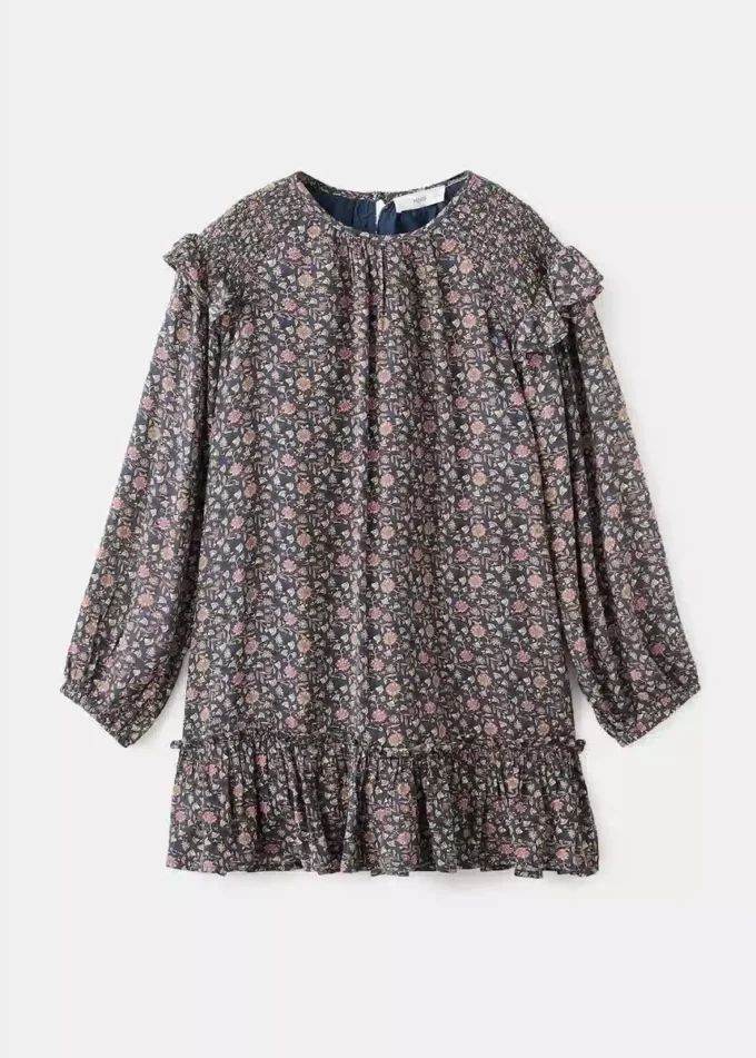 Bedrucktes Kleid mit Rüschen Bedrucktes Kleid mit Rüschen