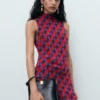 Bedrucktes Kleid mit Schleifendetail