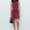 Bedrucktes Kleid mit Schleifendetail