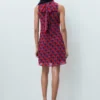 Bedrucktes Kleid mit Schleifendetail