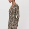 Bedrucktes Kleid mit V-Ausschnitt