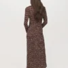 Bedrucktes Kleid mit V-Ausschnitt