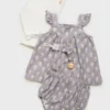Bedrucktes Kleid und Windelüberzug