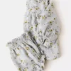 Bedrucktes Kleid und Windelüberzug Bedrucktes Kleid und Windelüberzug