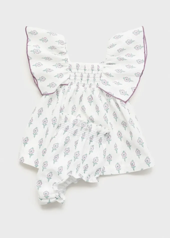 Bedrucktes Kleid und Windelüberzug