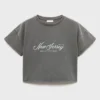 Bedrucktes, kurz geschnittenes T-Shirt