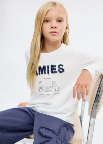 Bedrucktes Langarm-T-Shirt