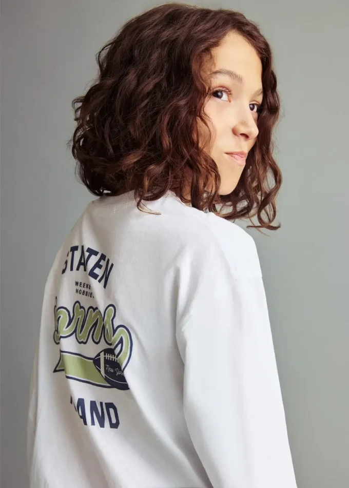 Bedrucktes Langarm-T-Shirt