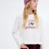Bedrucktes Langarm-T-Shirt