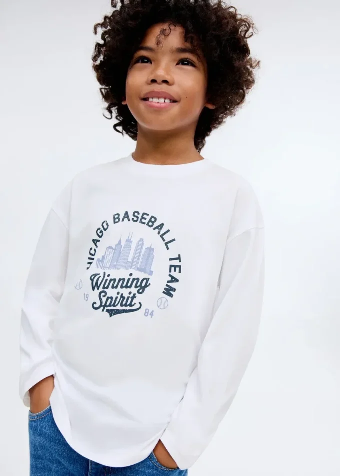 Bedrucktes Langarm-T-Shirt