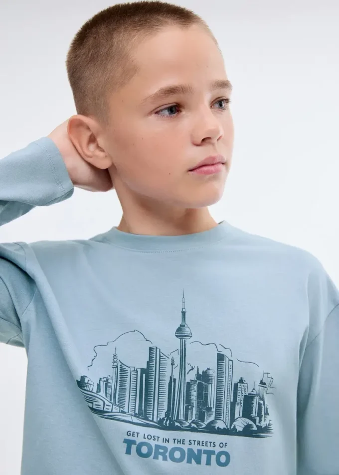 Bedrucktes Langarm-T-Shirt