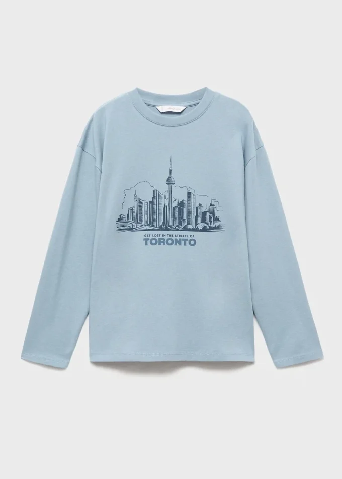 Bedrucktes Langarm-T-Shirt