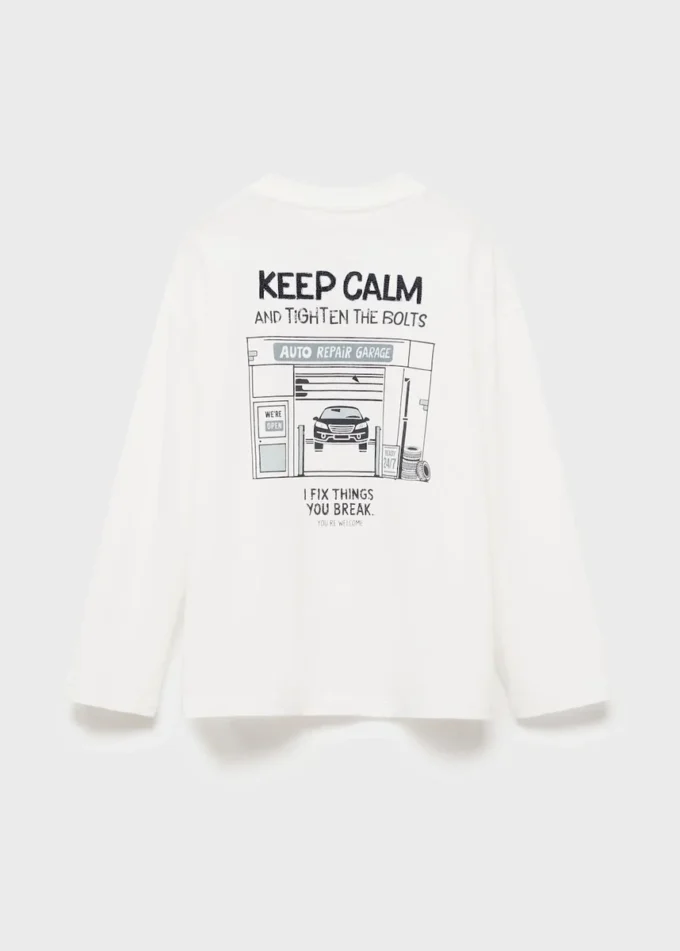 Bedrucktes Langarm-T-Shirt Bedrucktes Langarm-T-Shirt