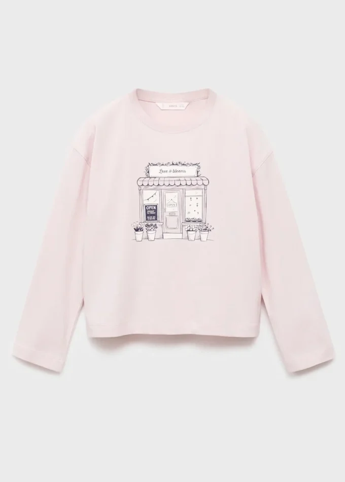 Bedrucktes Langarm-T-Shirt MANGO USA