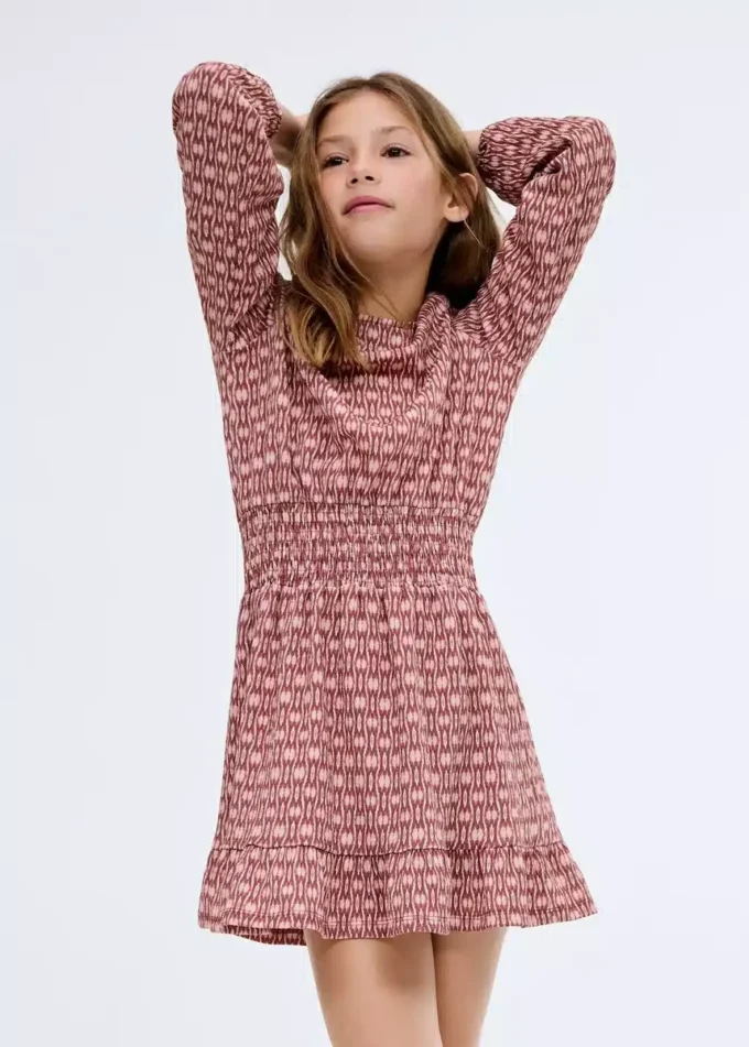 Bedrucktes Rüschenkleid