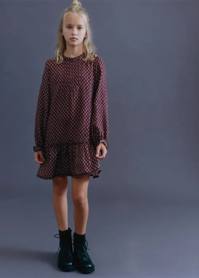 Bedrucktes Rüschenkleid