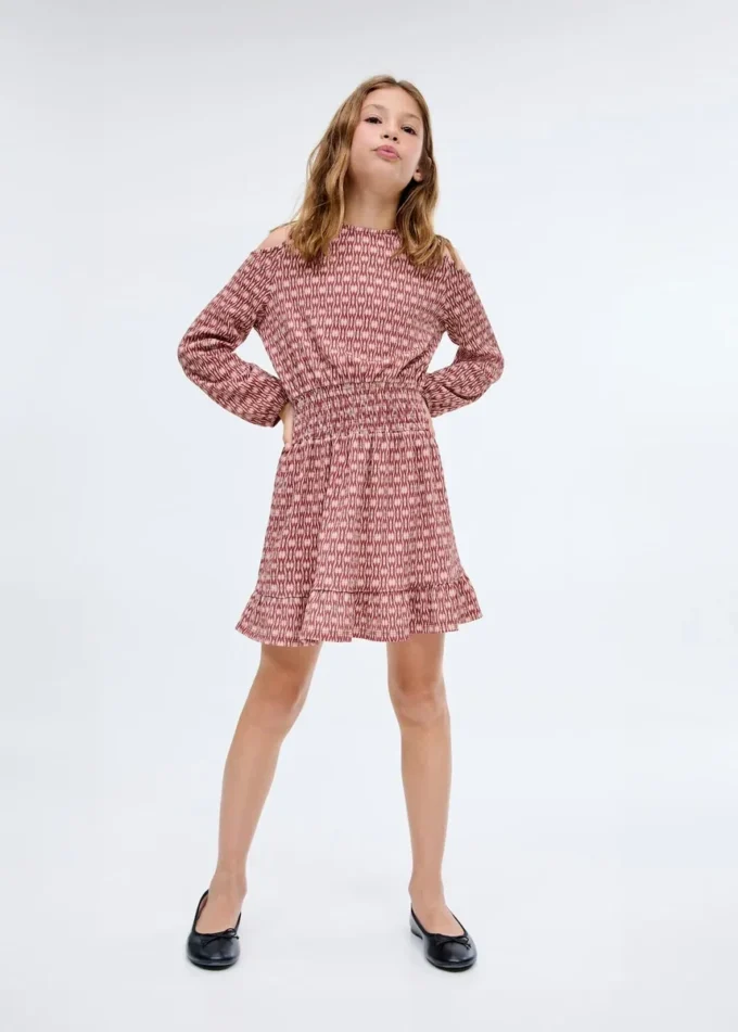 Bedrucktes Rüschenkleid