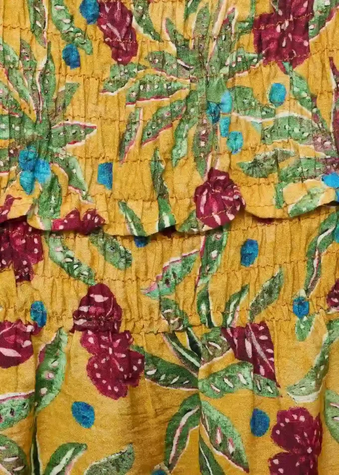 Bedrucktes Rüschenkleid
