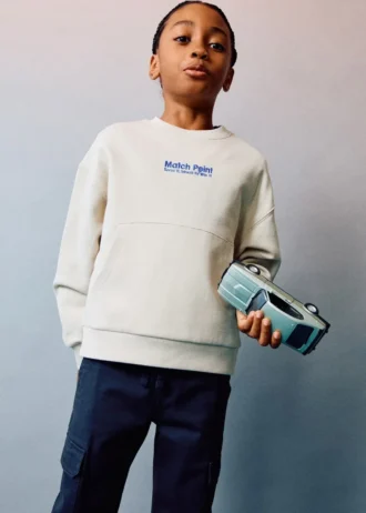 Bedrucktes Sweatshirt mit Stickerei