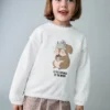 Bedrucktes Sweatshirt mit Stickerei Bedrucktes Sweatshirt mit Stickerei