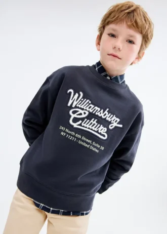 Bedrucktes Sweatshirt mit Stickerei