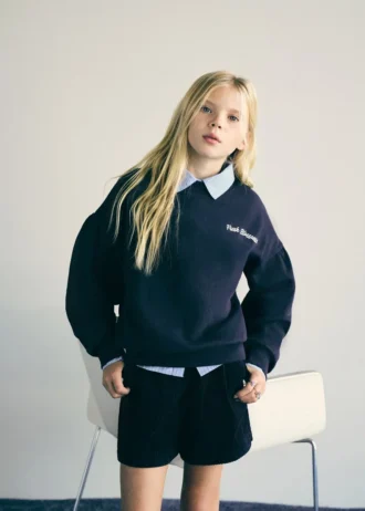 Bedrucktes Sweatshirt mit Stickerei