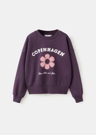 Bedrucktes Sweatshirt mit Stickerei