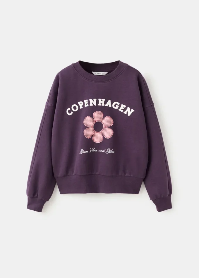 Bedrucktes Sweatshirt mit Stickerei