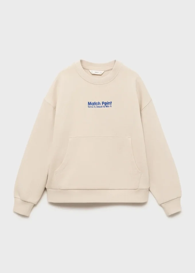 Bedrucktes Sweatshirt mit Stickerei