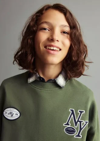 Bedrucktes Sweatshirt mit Stickerei