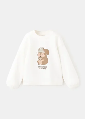 Bedrucktes Sweatshirt mit Stickerei