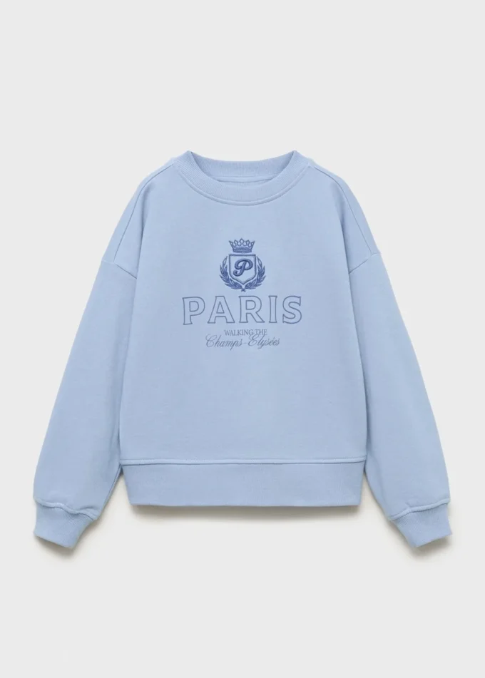 Bedrucktes Sweatshirt mit Stickerei
