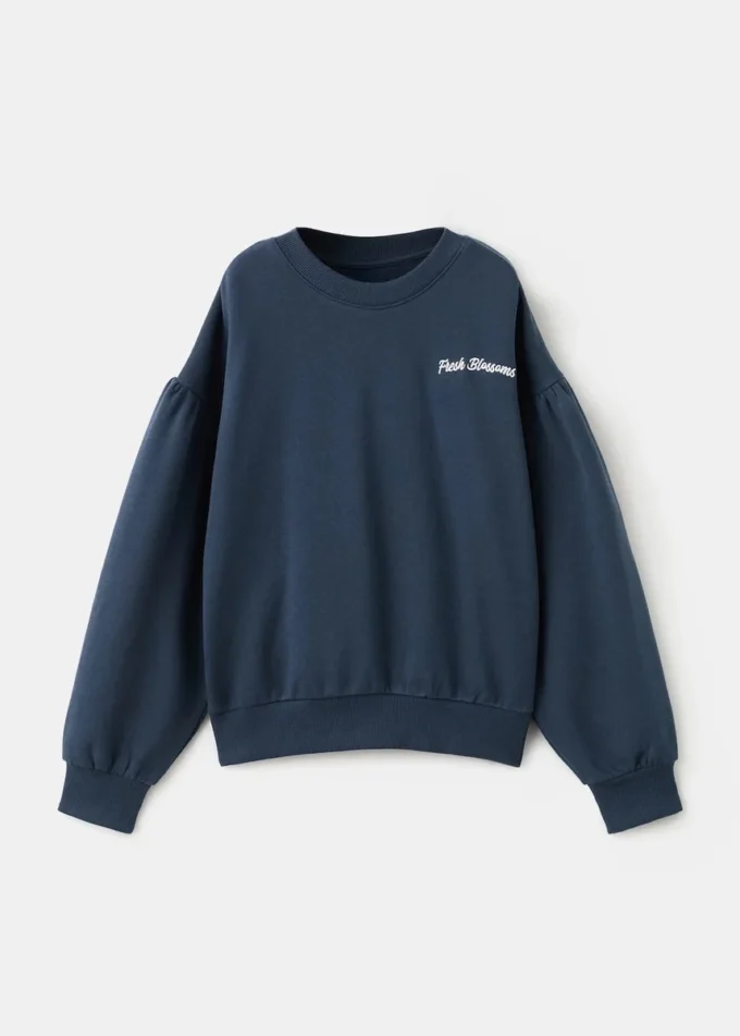 Bedrucktes Sweatshirt mit Stickerei
