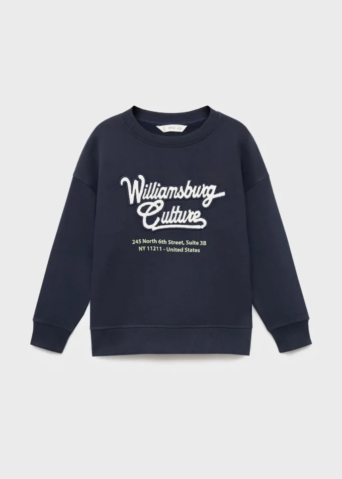 Bedrucktes Sweatshirt mit Stickerei Bedrucktes Sweatshirt mit Stickerei