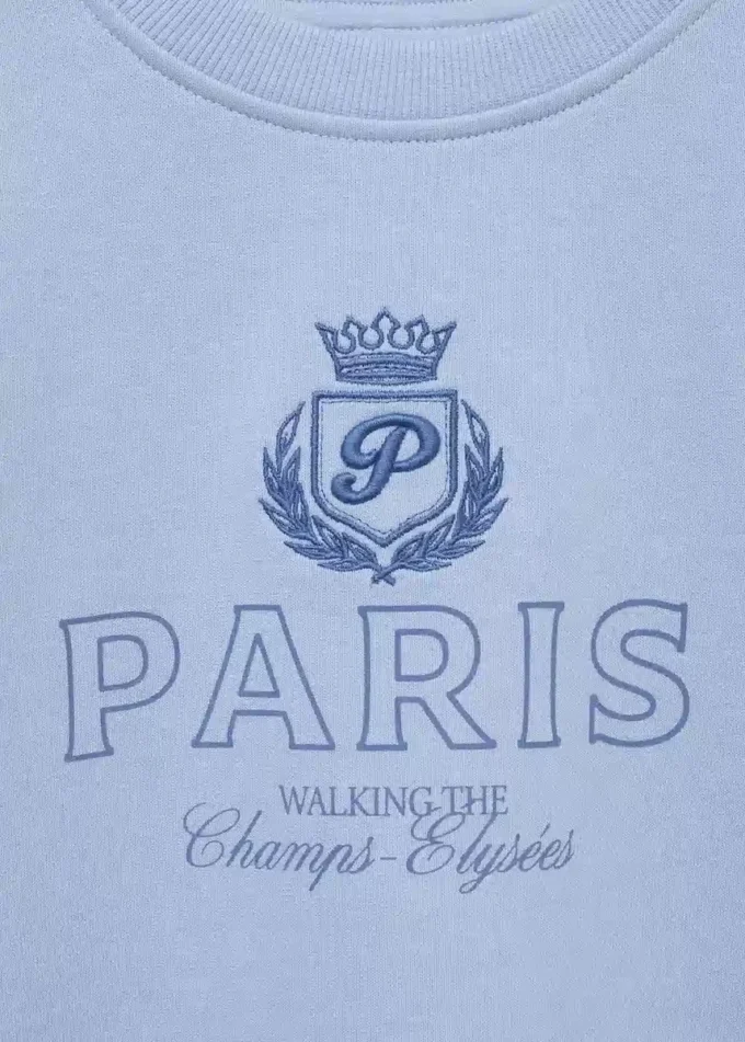 Bedrucktes Sweatshirt mit Stickerei