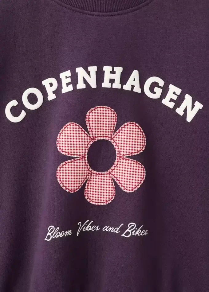 Bedrucktes Sweatshirt mit Stickerei