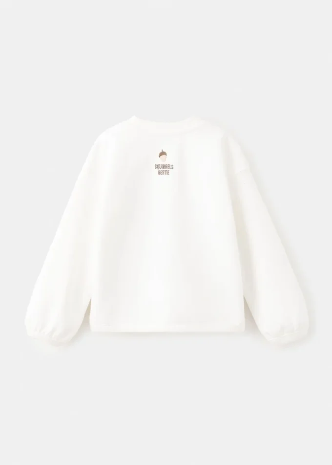 Bedrucktes Sweatshirt mit Stickerei Bedrucktes Sweatshirt mit Stickerei