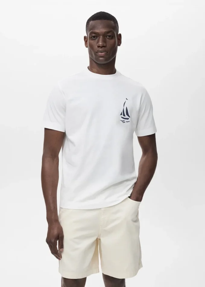 Bedrucktes T-Shirt aus 100 % Baumwolle