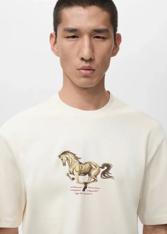 Bedrucktes T-Shirt aus 100 % Baumwolle